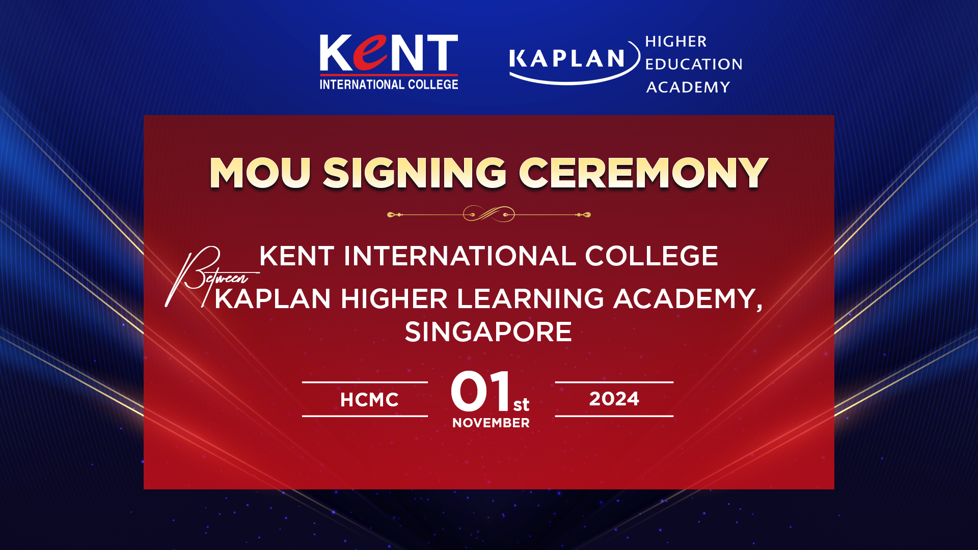 [THÔNG BÁO] LỄ KÝ KẾT MOU GIỮA KENT INTERNATIONAL COLLEGE VÀ KAPLAN HIGHER LEARNING ACADEMY